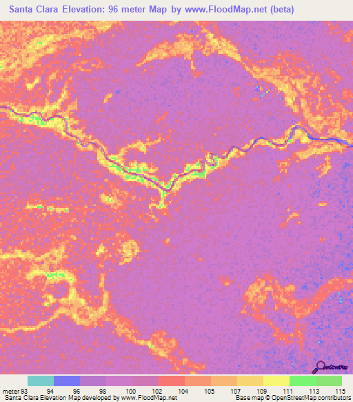 Santa Clara,Venezuela Elevation Map
