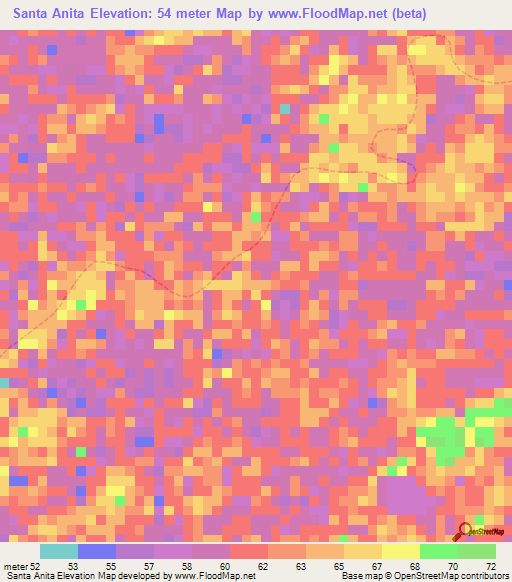 Santa Anita,Venezuela Elevation Map