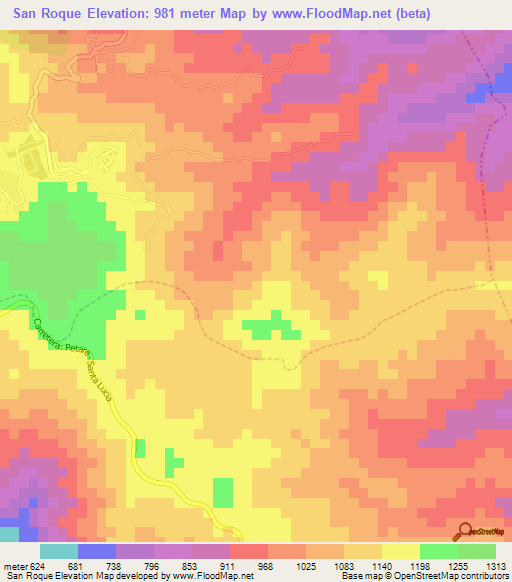 San Roque,Venezuela Elevation Map