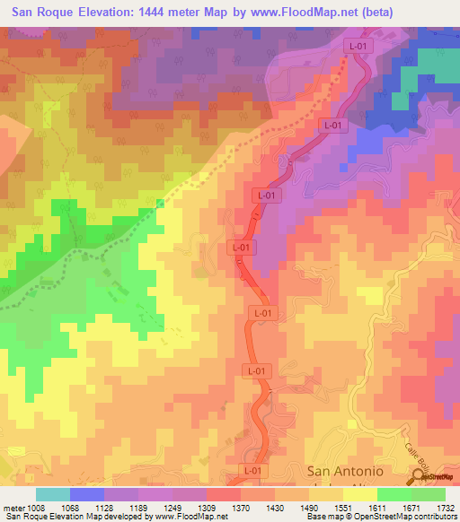 San Roque,Venezuela Elevation Map