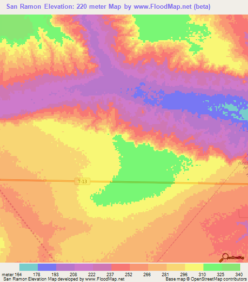 San Ramon,Venezuela Elevation Map