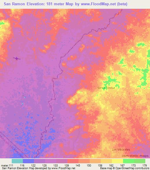 San Ramon,Venezuela Elevation Map