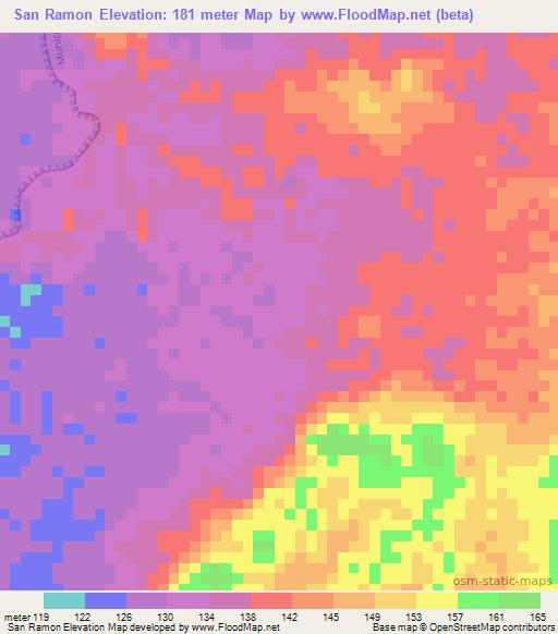 San Ramon,Venezuela Elevation Map