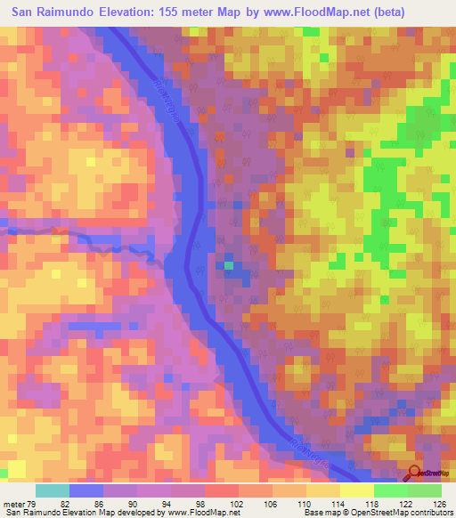 San Raimundo,Venezuela Elevation Map