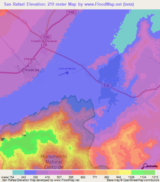 San Rafael,Venezuela Elevation Map