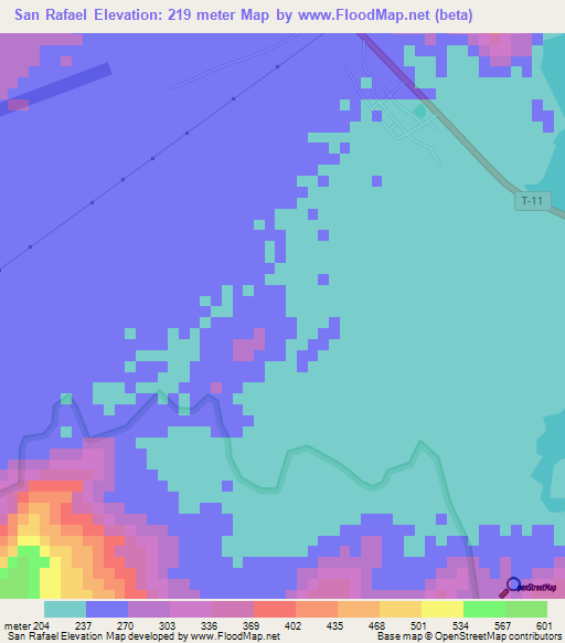 San Rafael,Venezuela Elevation Map