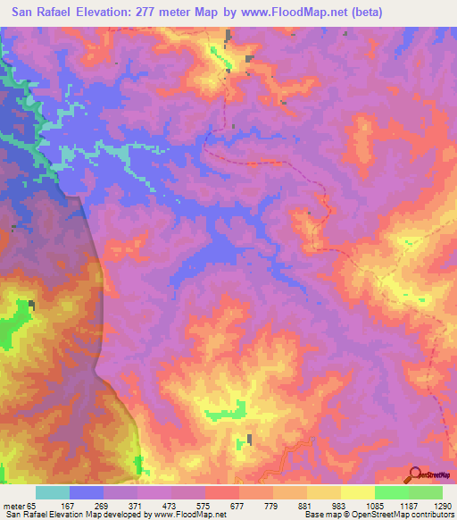San Rafael,Venezuela Elevation Map