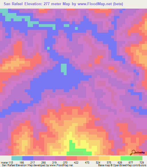 San Rafael,Venezuela Elevation Map