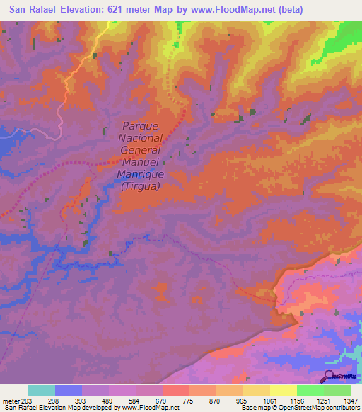 San Rafael,Venezuela Elevation Map