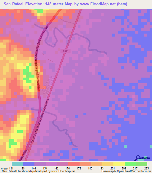 San Rafael,Venezuela Elevation Map