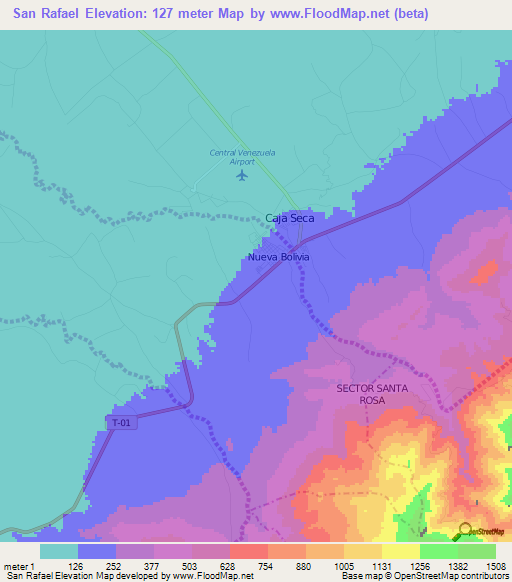 San Rafael,Venezuela Elevation Map