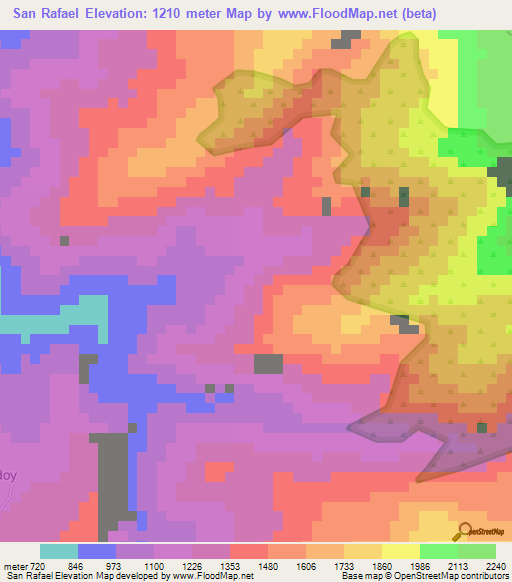 San Rafael,Venezuela Elevation Map