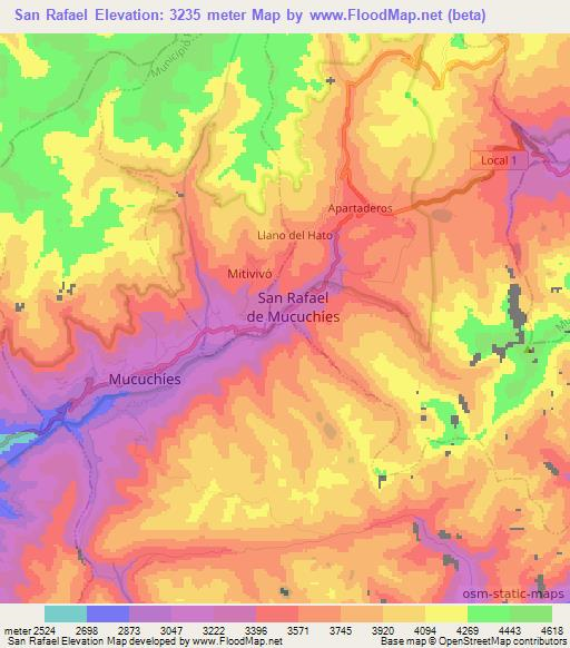 San Rafael,Venezuela Elevation Map