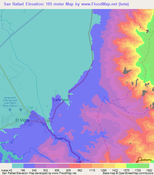 San Rafael,Venezuela Elevation Map