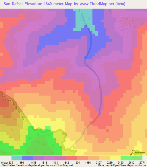 San Rafael,Venezuela Elevation Map
