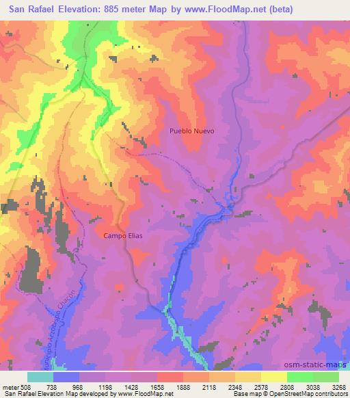 San Rafael,Venezuela Elevation Map
