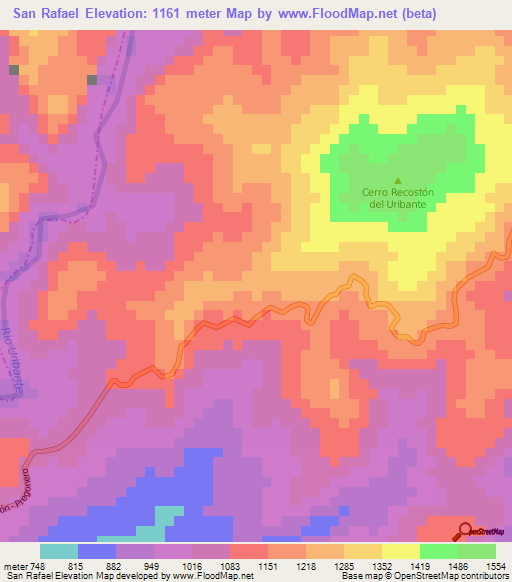 San Rafael,Venezuela Elevation Map