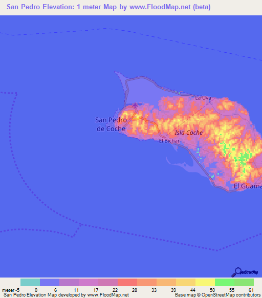 San Pedro,Venezuela Elevation Map