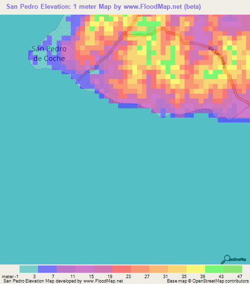San Pedro,Venezuela Elevation Map