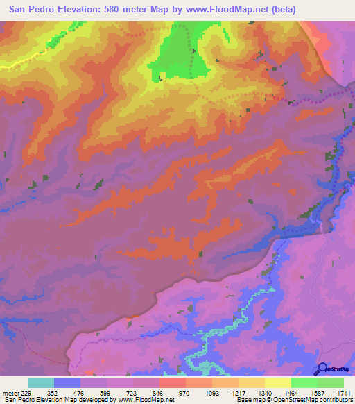 San Pedro,Venezuela Elevation Map