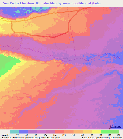 San Pedro,Venezuela Elevation Map