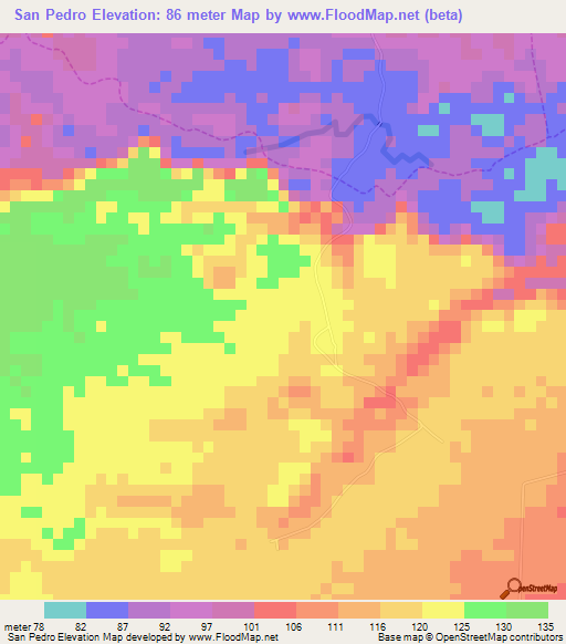 San Pedro,Venezuela Elevation Map