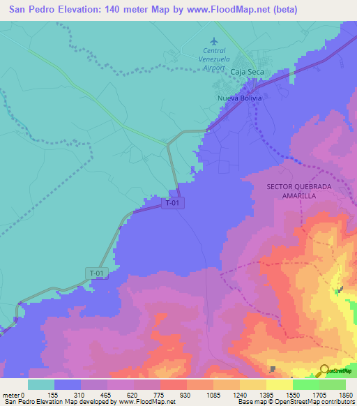 San Pedro,Venezuela Elevation Map