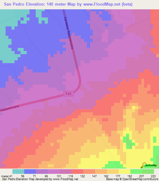 San Pedro,Venezuela Elevation Map