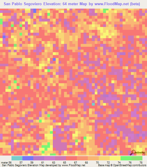 San Pablo Segoviero,Venezuela Elevation Map