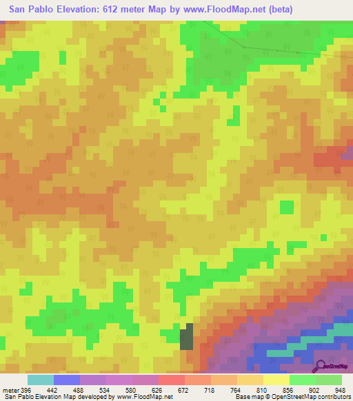 San Pablo,Venezuela Elevation Map