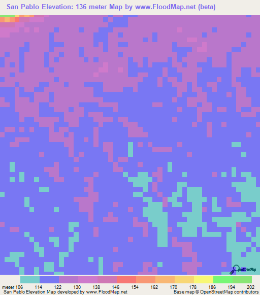 San Pablo,Venezuela Elevation Map