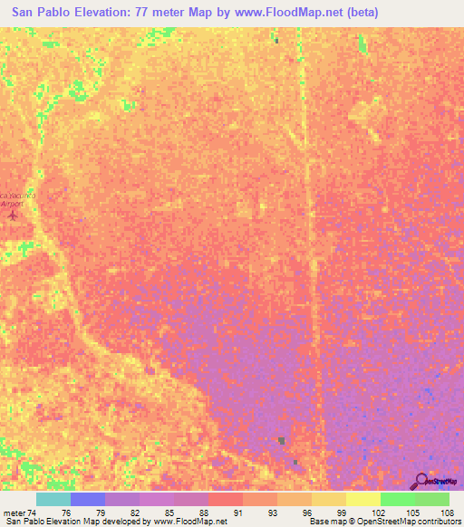 San Pablo,Venezuela Elevation Map