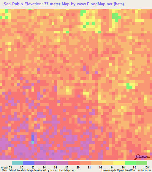 San Pablo,Venezuela Elevation Map