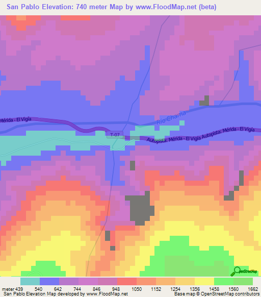 San Pablo,Venezuela Elevation Map