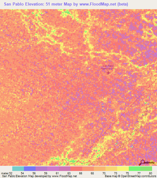 San Pablo,Venezuela Elevation Map