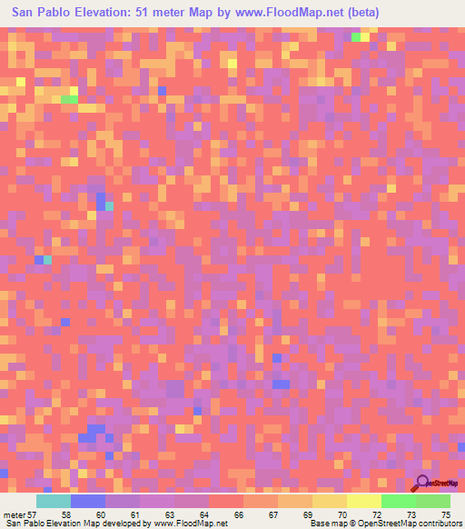 San Pablo,Venezuela Elevation Map