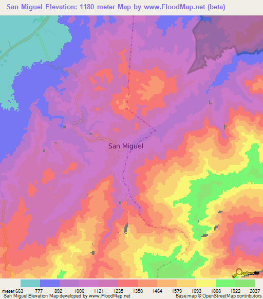 San Miguel,Venezuela Elevation Map