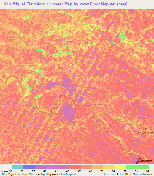 San Miguel,Venezuela Elevation Map