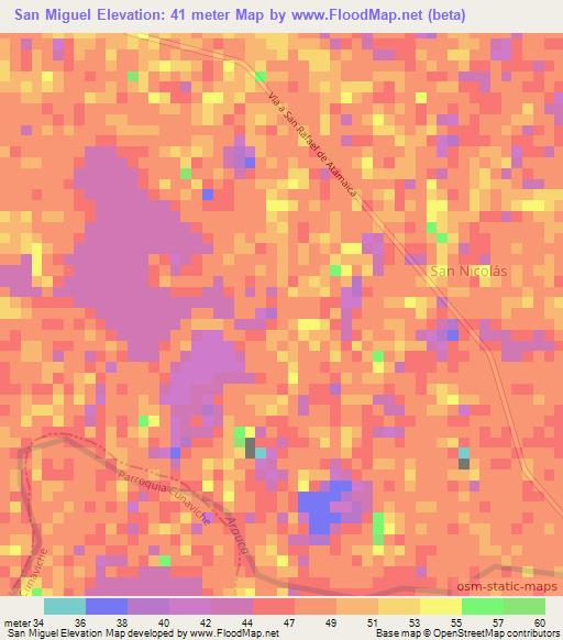 San Miguel,Venezuela Elevation Map