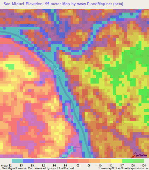 San Miguel,Venezuela Elevation Map