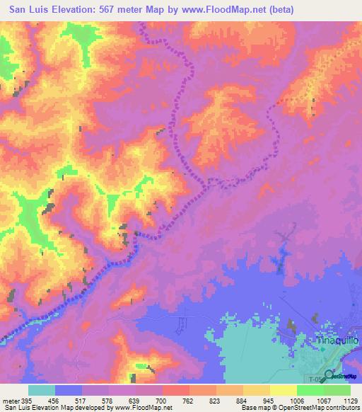 San Luis,Venezuela Elevation Map