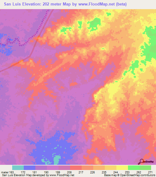 San Luis,Venezuela Elevation Map
