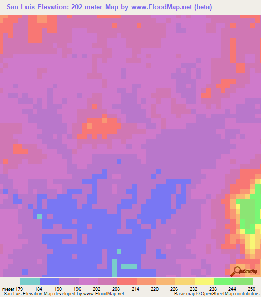 San Luis,Venezuela Elevation Map