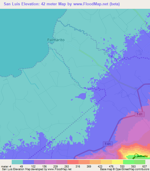 San Luis,Venezuela Elevation Map