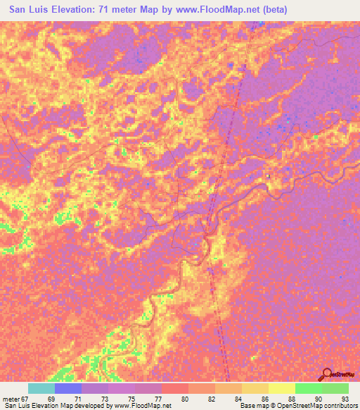 San Luis,Venezuela Elevation Map