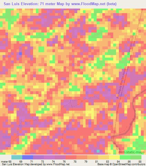 San Luis,Venezuela Elevation Map
