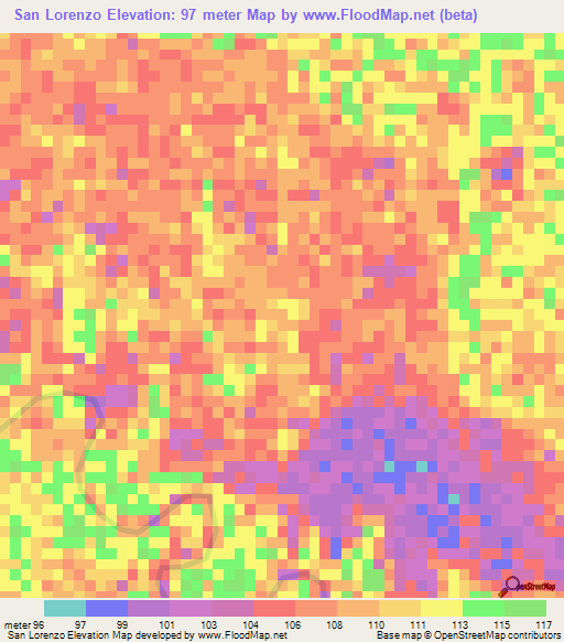 San Lorenzo,Venezuela Elevation Map