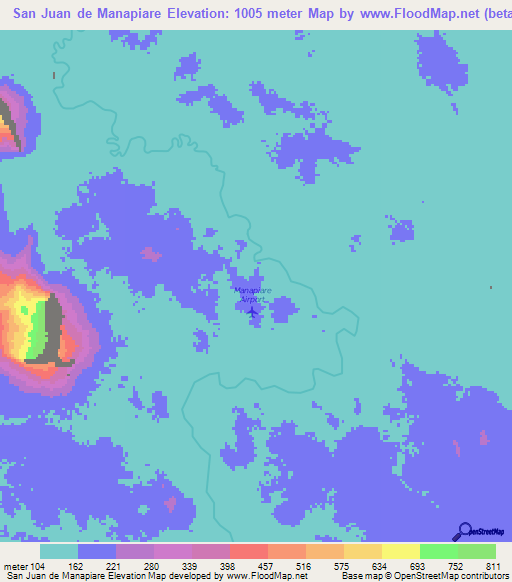 San Juan de Manapiare,Venezuela Elevation Map