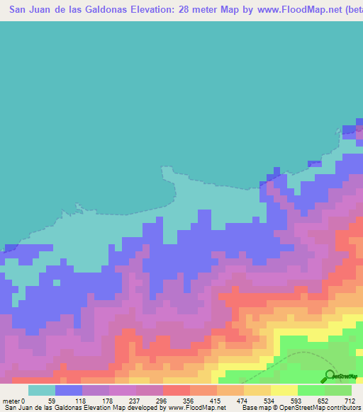 San Juan de las Galdonas,Venezuela Elevation Map