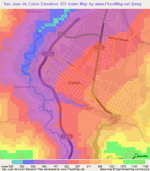 San Juan de Colon,Venezuela Elevation Map